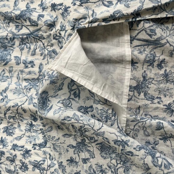 NWT Lucky Brand Blue & White Lined Bustier Style Floral Midi Dress w Side Slit - Picture 11 of 13